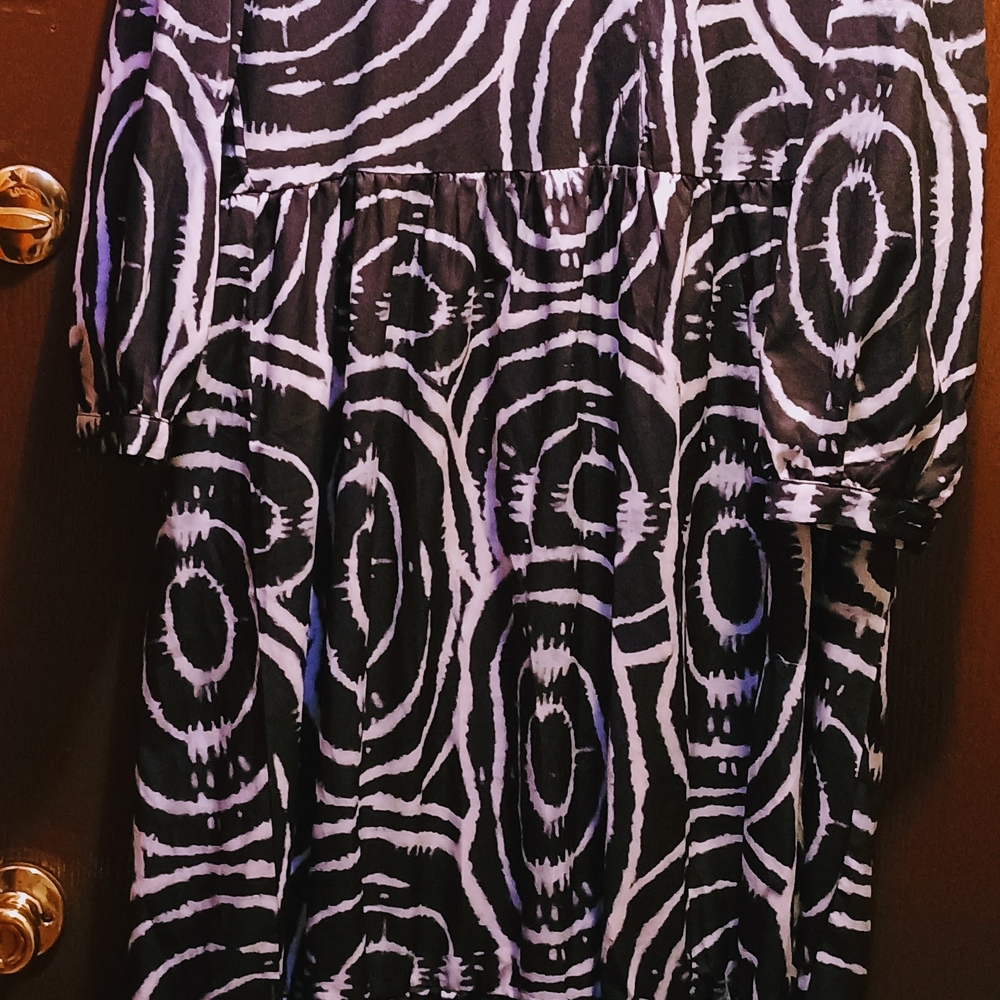 Zella Black and White Long Sleeve Dress